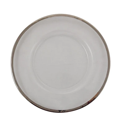 Charger Plate with Silver Rim