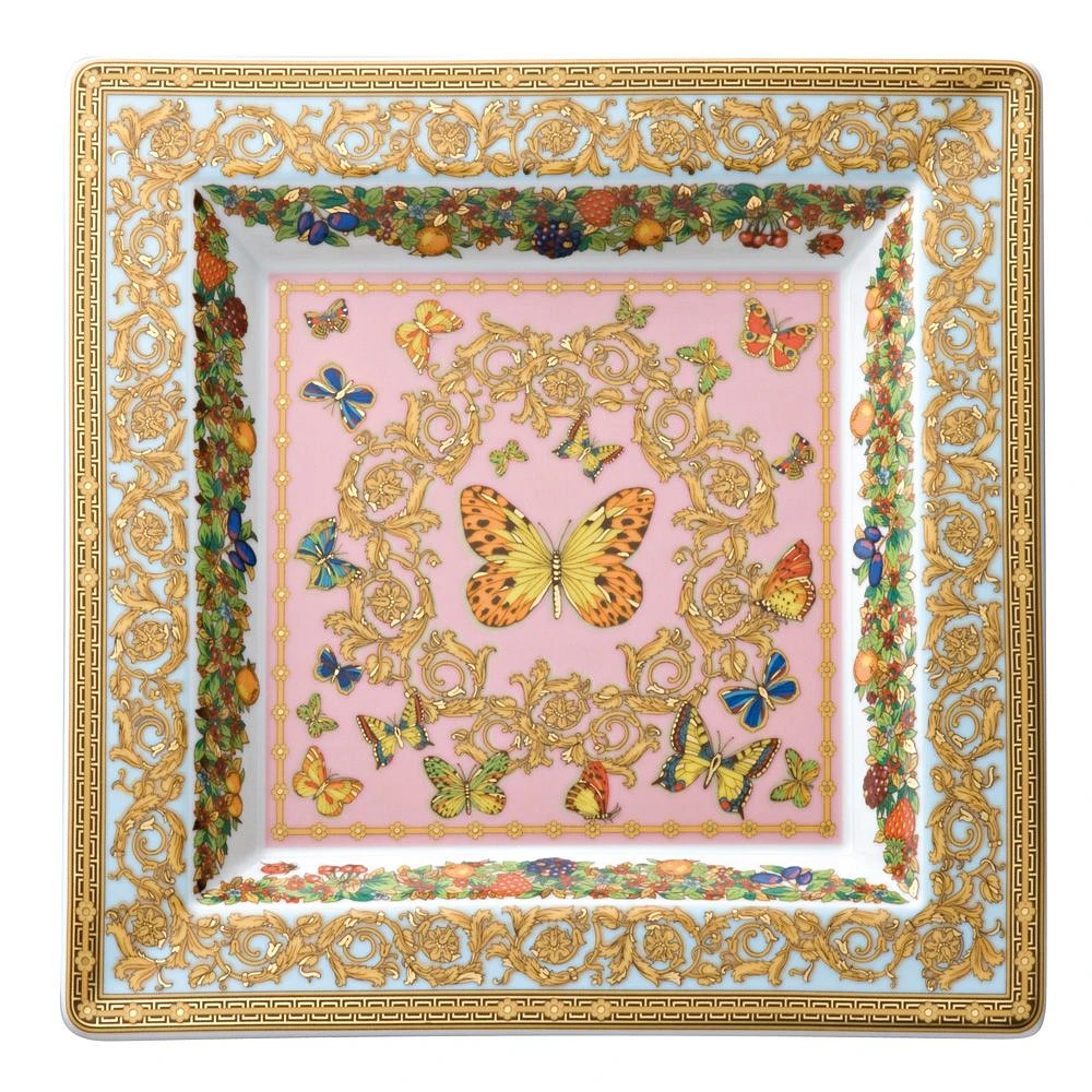 Butterfly Garden Square plate 8.5'' by Versace