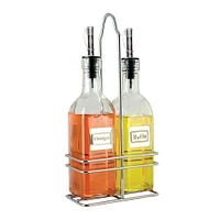 Oil & Vinegar Cruet Set with Caddy - French