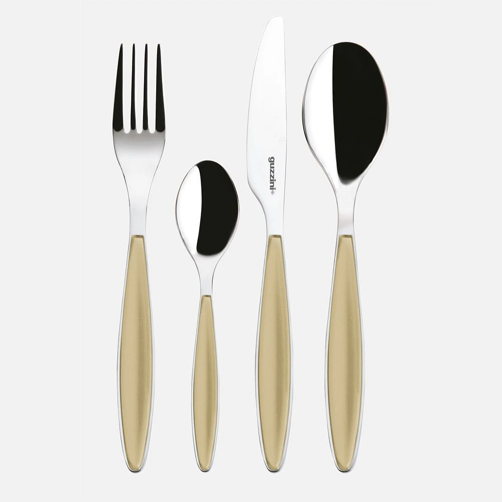 Feeling 24-Piece Beige Flatware Set