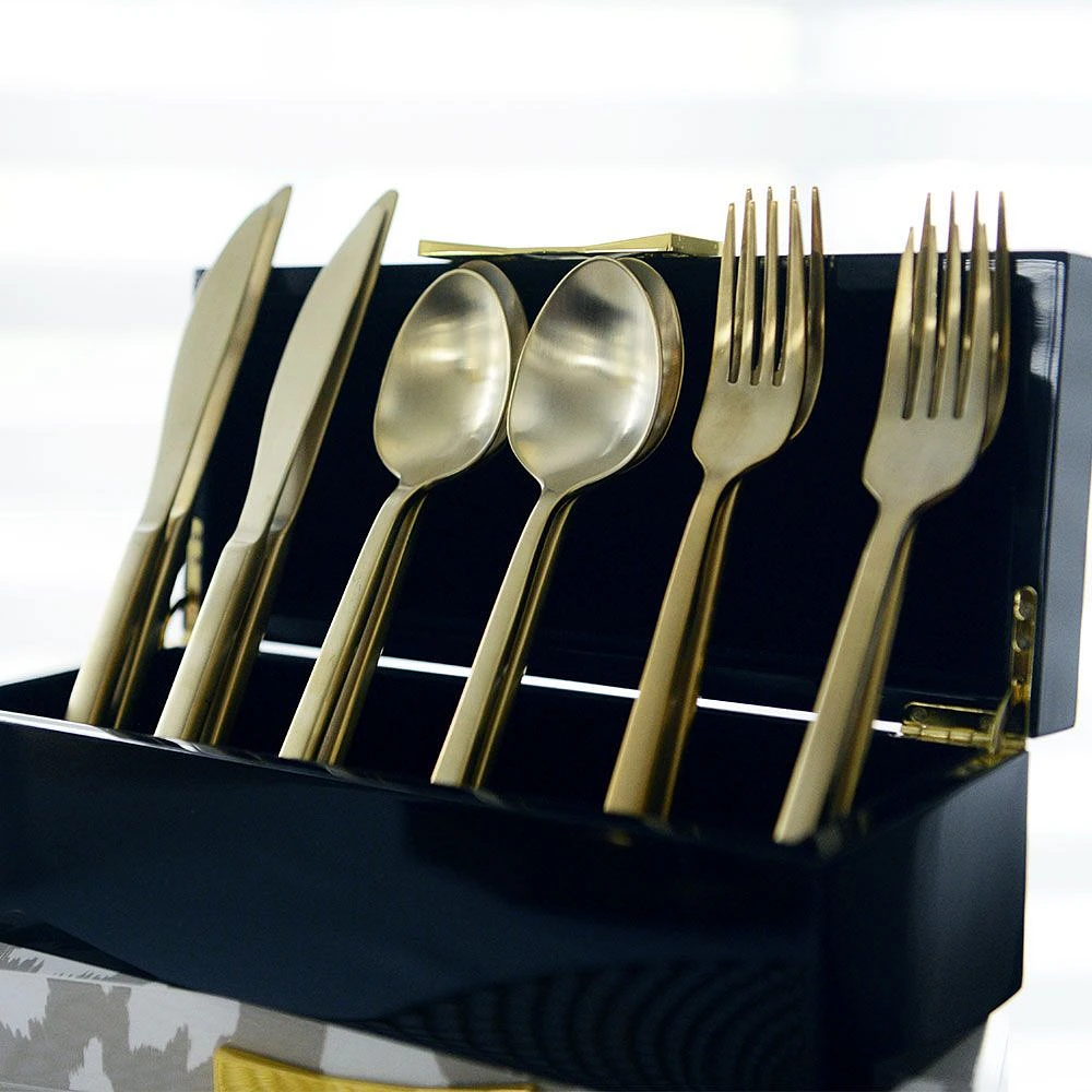 Arezzo Brushed Gold 20-Piece Flatware Set