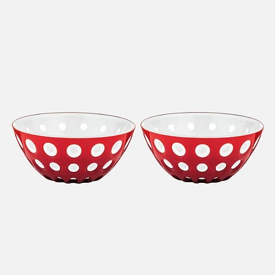 Le Murrine Set of 2 Red/White Bowls (12cm)