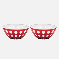 Le Murrine Set of 2 Red/White Bowls (12cm)