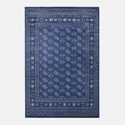 Tapis « Tekke » bleu - 96 po x 120 po