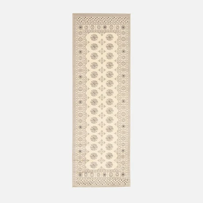 Tapis de couloir « Tekke » ivoire - 32 po x 96 po