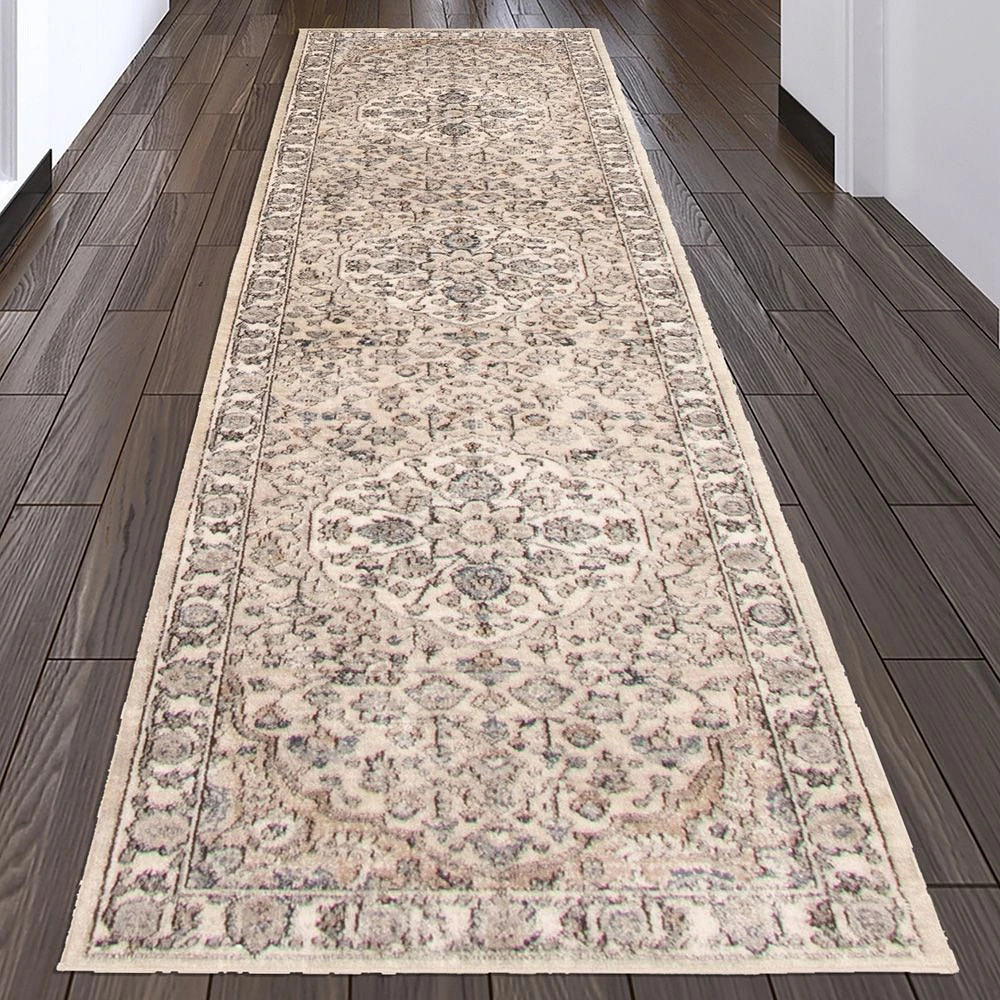 Tabrizi Beige/Ivory Carpet Runner - 31" x 98"