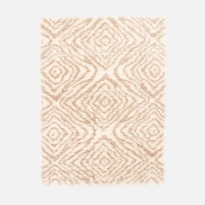 Abstract Ivory & Tan Rug - 79" x 114"