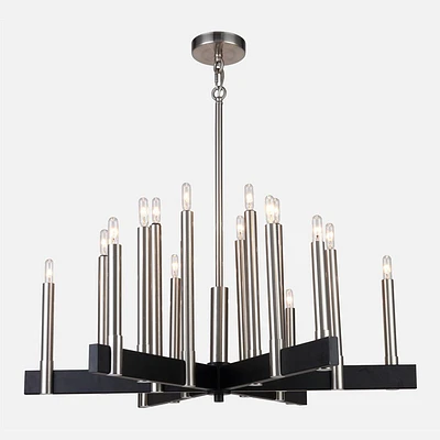 Elegant 18-Light Suspended Chandelier by Luce Lumen