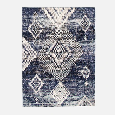 Tapis « Casablanca » bleu - 96 po x 120 po