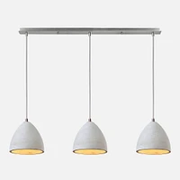 3-Light Linear Concrete Suspended Lamp by Luce Lumen