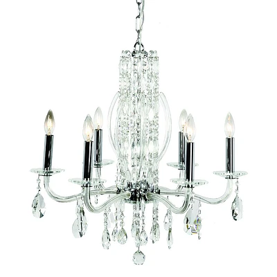 Lustre de style chandelier à 6 lumières en forme de bougies