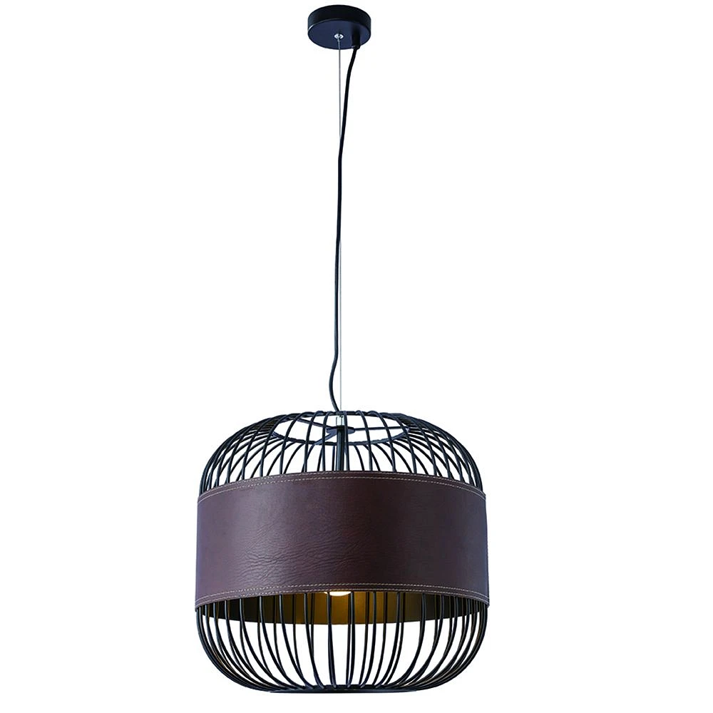 Round Metal Cage Pendant Light