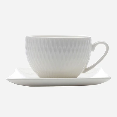 Ensemble de 8 demi tasses et soucoupes « Diamond » par Maxwell & Williams 