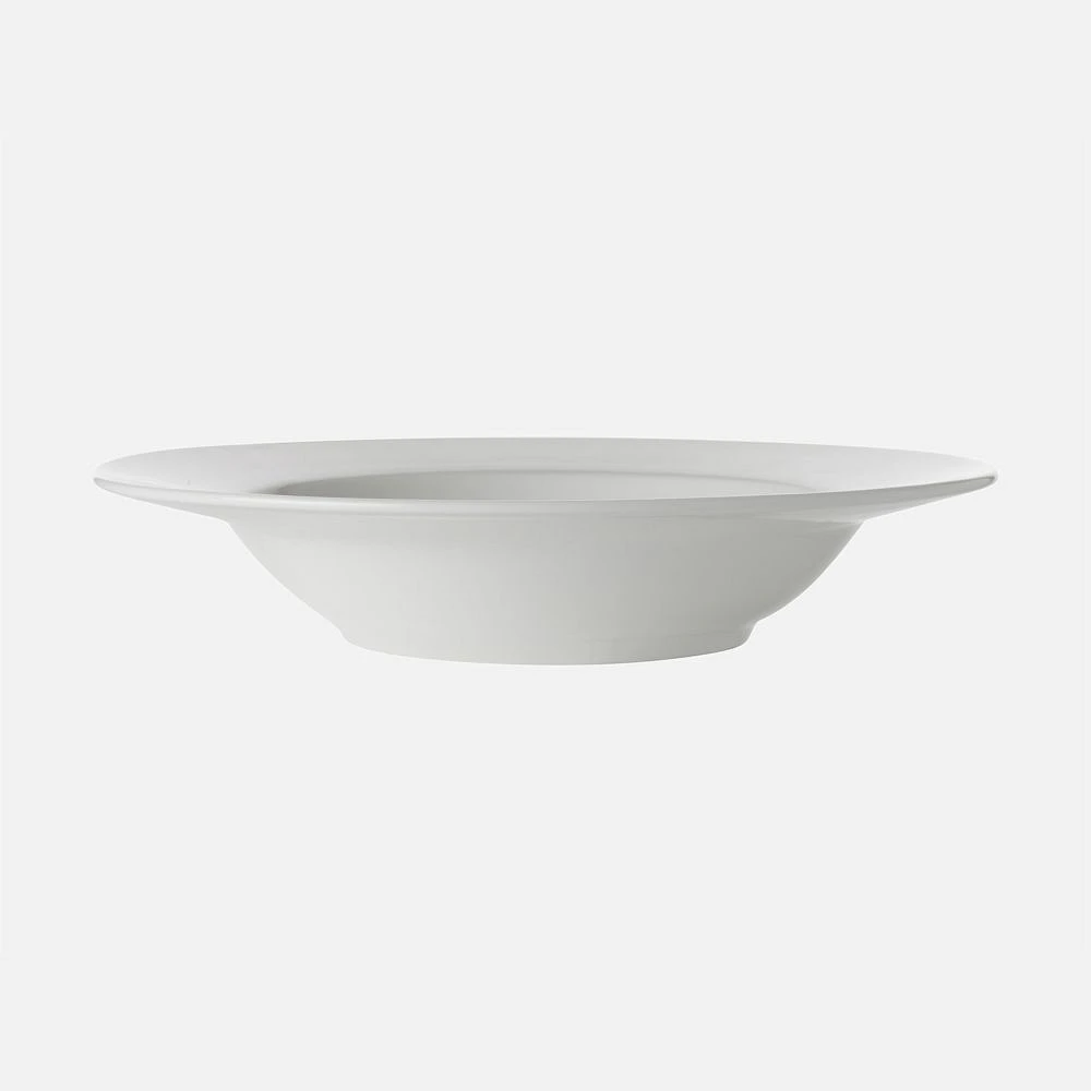 Set of 4 White Basics Rim Soup Bowls