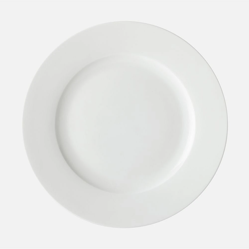 Set of 4 White Basics Rim Dinner Plates