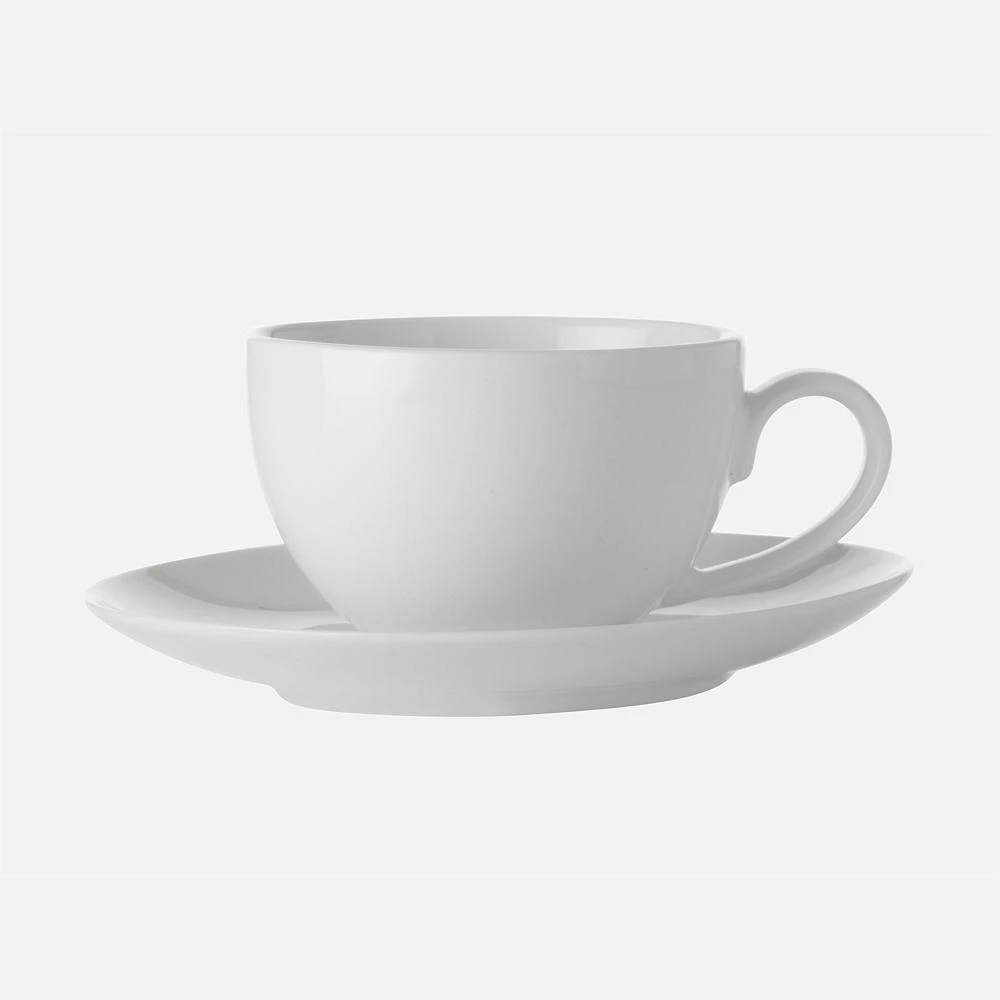 Set of 8 White Basics Coupe Demi Cup and Saucer