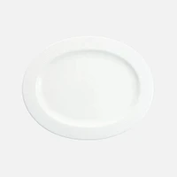 Amanda White Embossed Oval Platter - 14"
