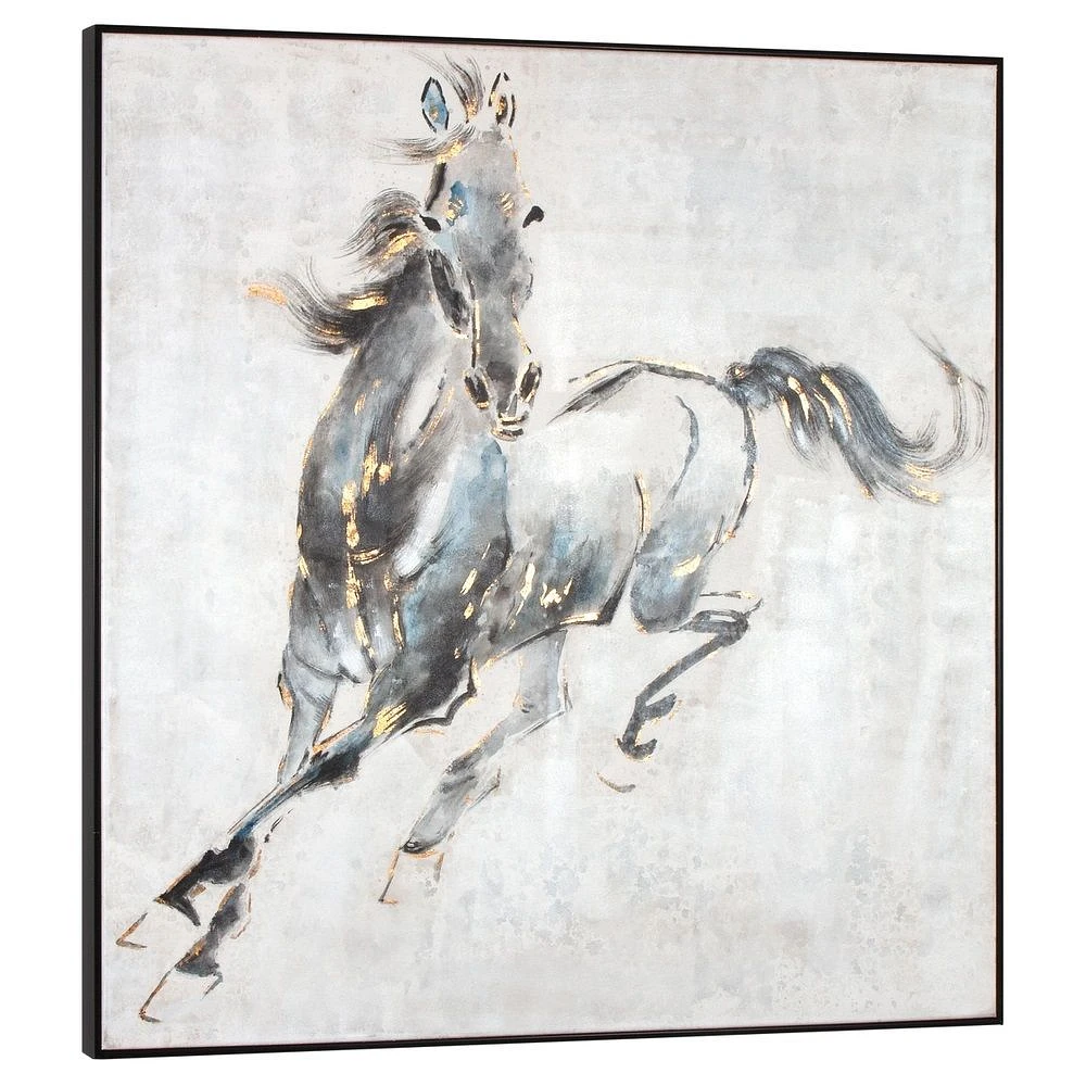 Petite toile peinte à la main « Prancing Stallion »