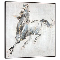 Petite toile peinte à la main « Prancing Stallion »