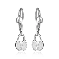 ELLE Sterling Silver & Cubic Zirconia Lock Earrings