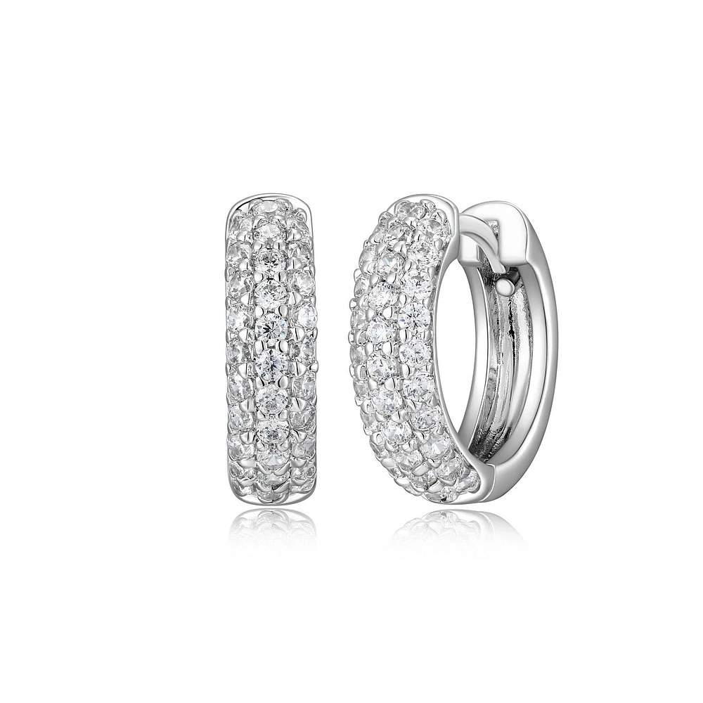 Reign Sterling Silver & Cubic Zirconia Huggie Hoop Earrings