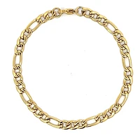 Bracelet à maillons 5 mm Figaro plaqué 14k par Luenzo