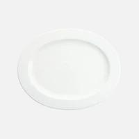 Amanda White Embossed Oval Platter - 14"