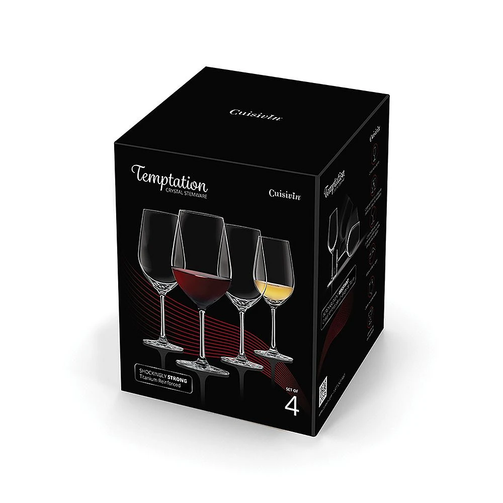 Set of 4 Temptation Burgundy Wine Glass by Cuisivin