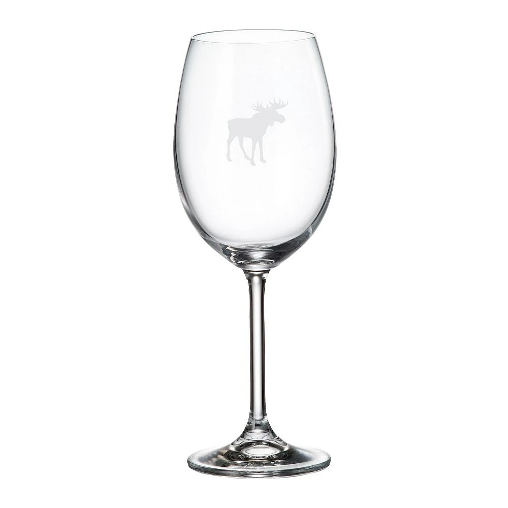 Set of 6 Moose Print Red Wine Glasses by Cuisivin