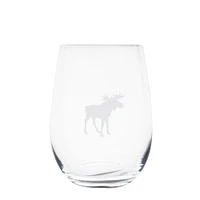 Set of 6 Moose Print Stemless Wine Glasses by Cuisivin