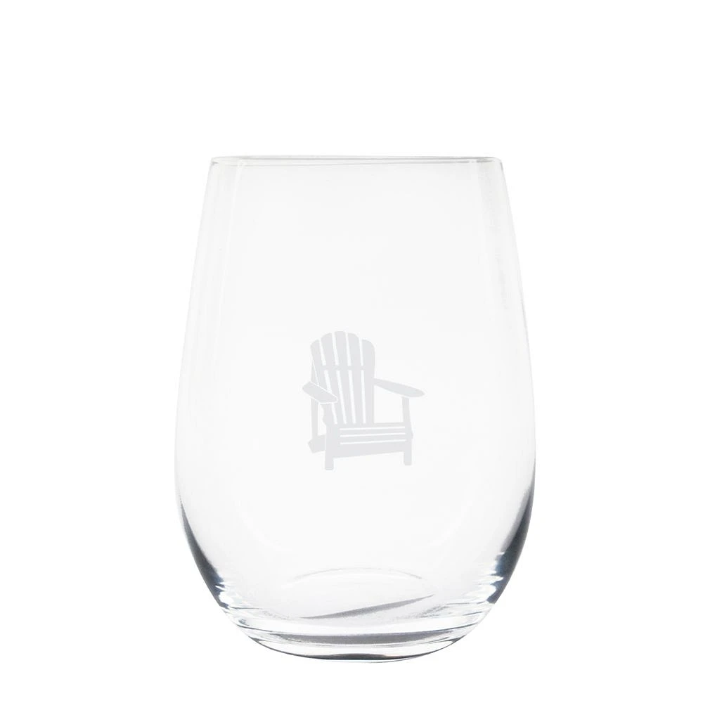 Ensemble de 6 verres à vin sans pied « Muskoka Chair Print » par Cuisivin