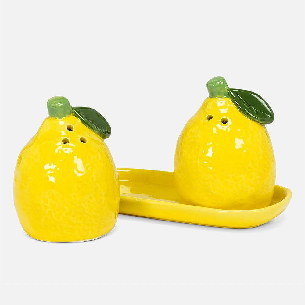 Lemon Salt & Pepper Shaker with Tray