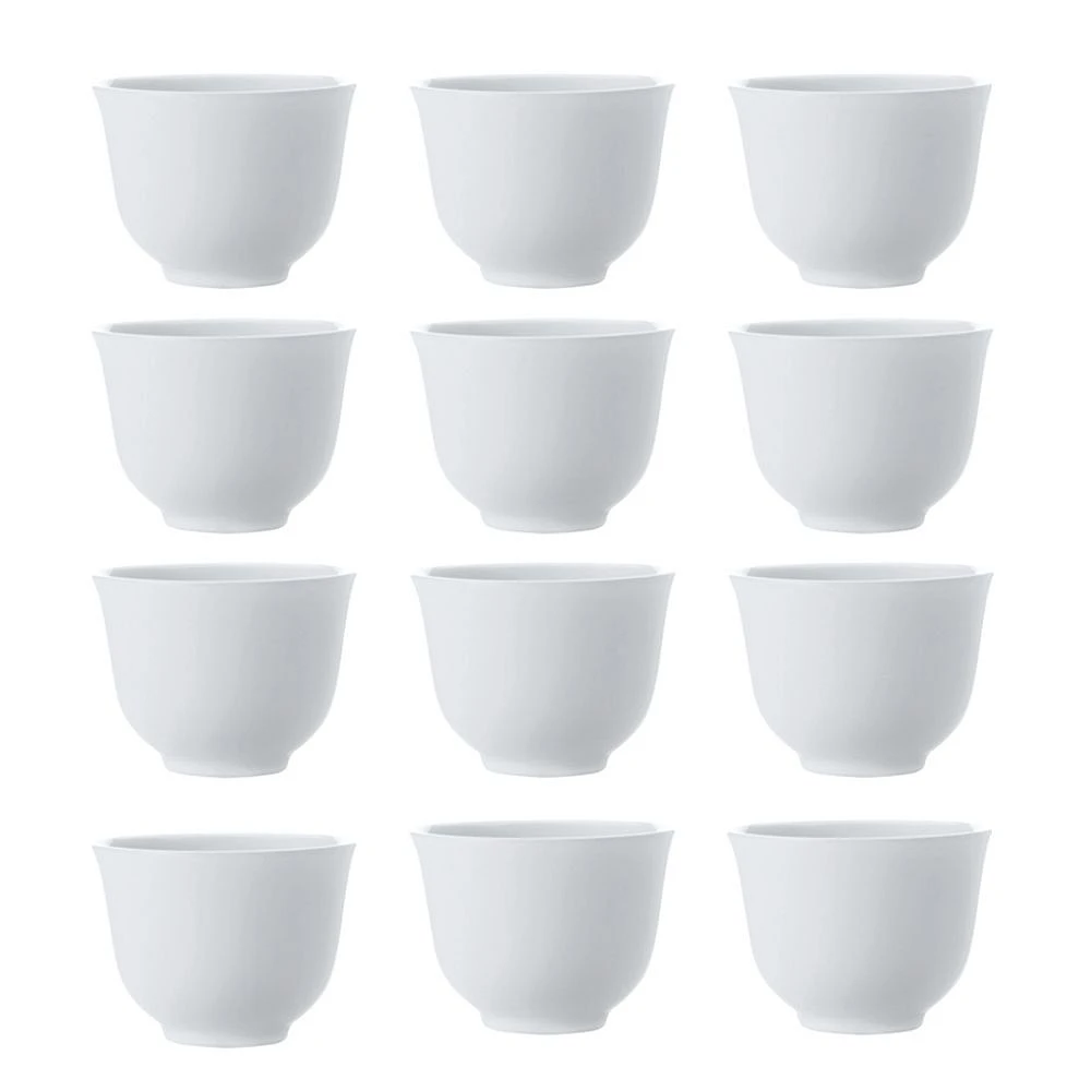 Set of 12 White Basics Chinese Tea Cups by Maxwell & Williams (100 ml)