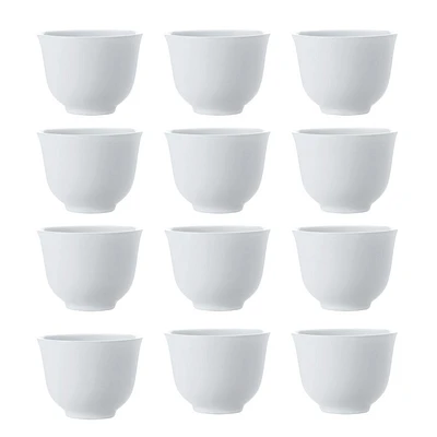 Ensemble de 12 tasses à thé chinoises « White Basics » par Maxwell & Williams (100 ml)