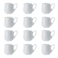 Set of 12 White Basics Jugs by Maxwell & Williams (90 ml)