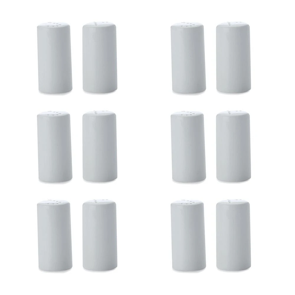 Set of 6 White Basics Cylinder Salt & Pepper Shakers by Maxwell & Williams (8x4cm)