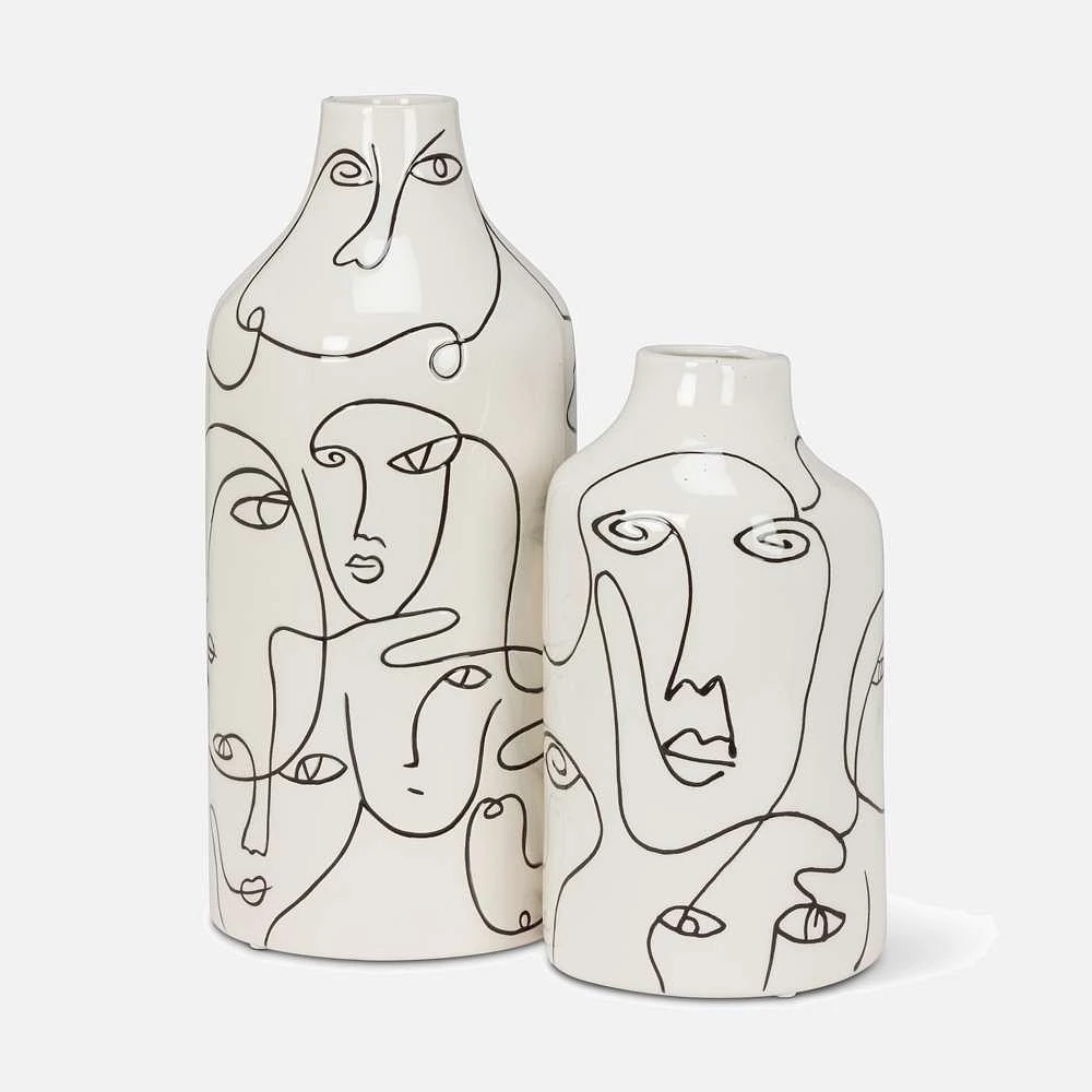 Grand vase avec visages