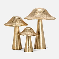 Decor Ribbed Mushroom - 4", Gold Metal