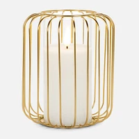 Gold Cage LED Candle Lantern 