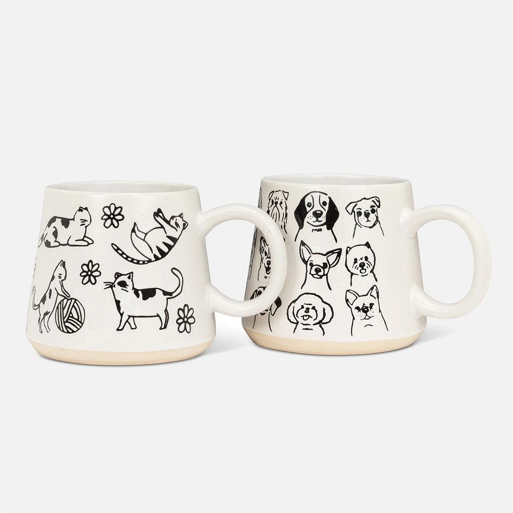 Abbott Wide Base Mug With dogs - 14oz