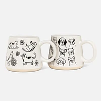 Abbott Wide Base Mug With dogs - 14oz