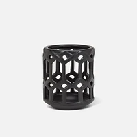 Large Openwork Lantern, Matte Black - 4.5 inches