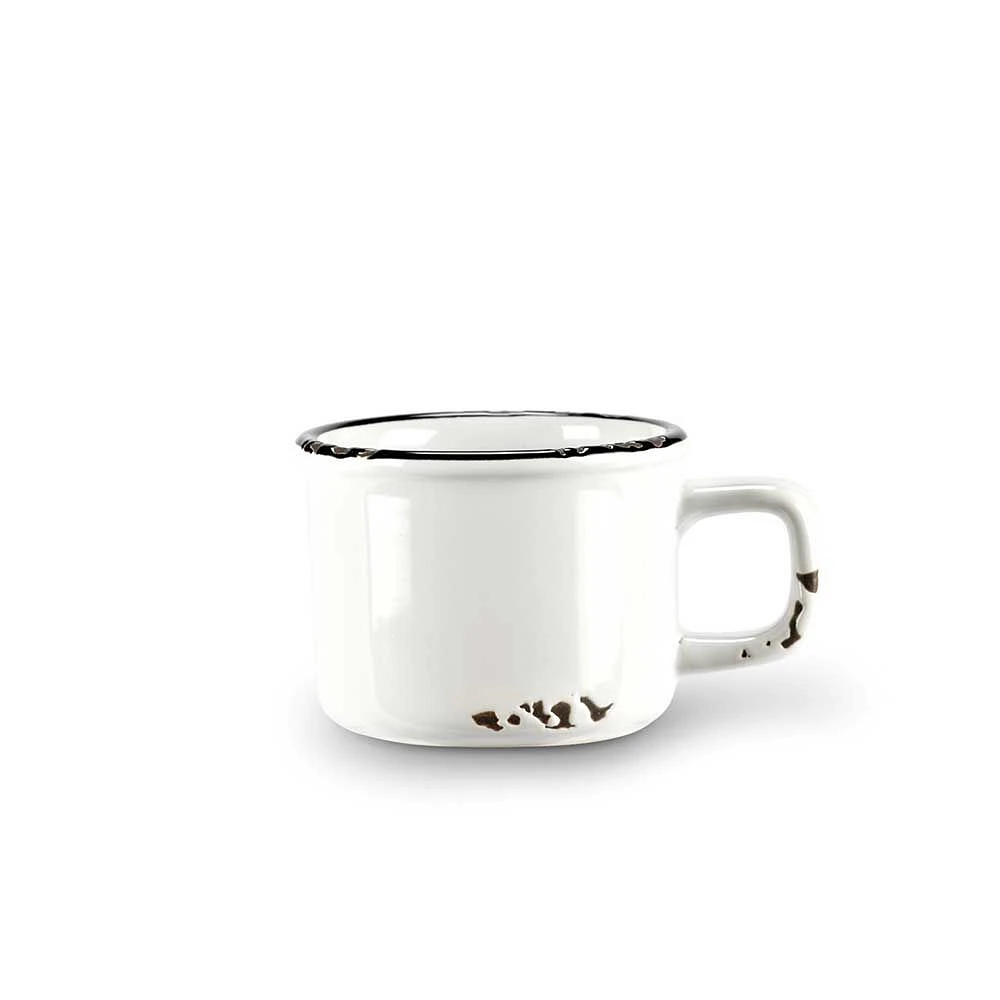 Enamel Look Espresso Cup (3 oz / 89 ml) - White