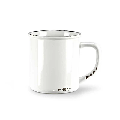 Tasse à l'aspect émaillé (14 oz / 414 ml) - Blanc