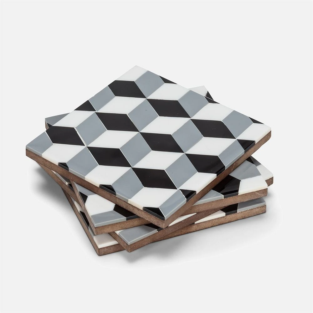 Set of 4 Grey Mosaique Coasters