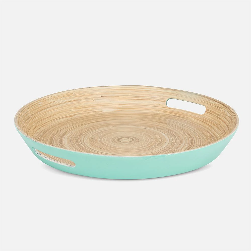 Abbott Round Tray with Handles 16.5" - Turquoise