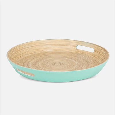 Abbott Round Tray with Handles 16.5" - Turquoise