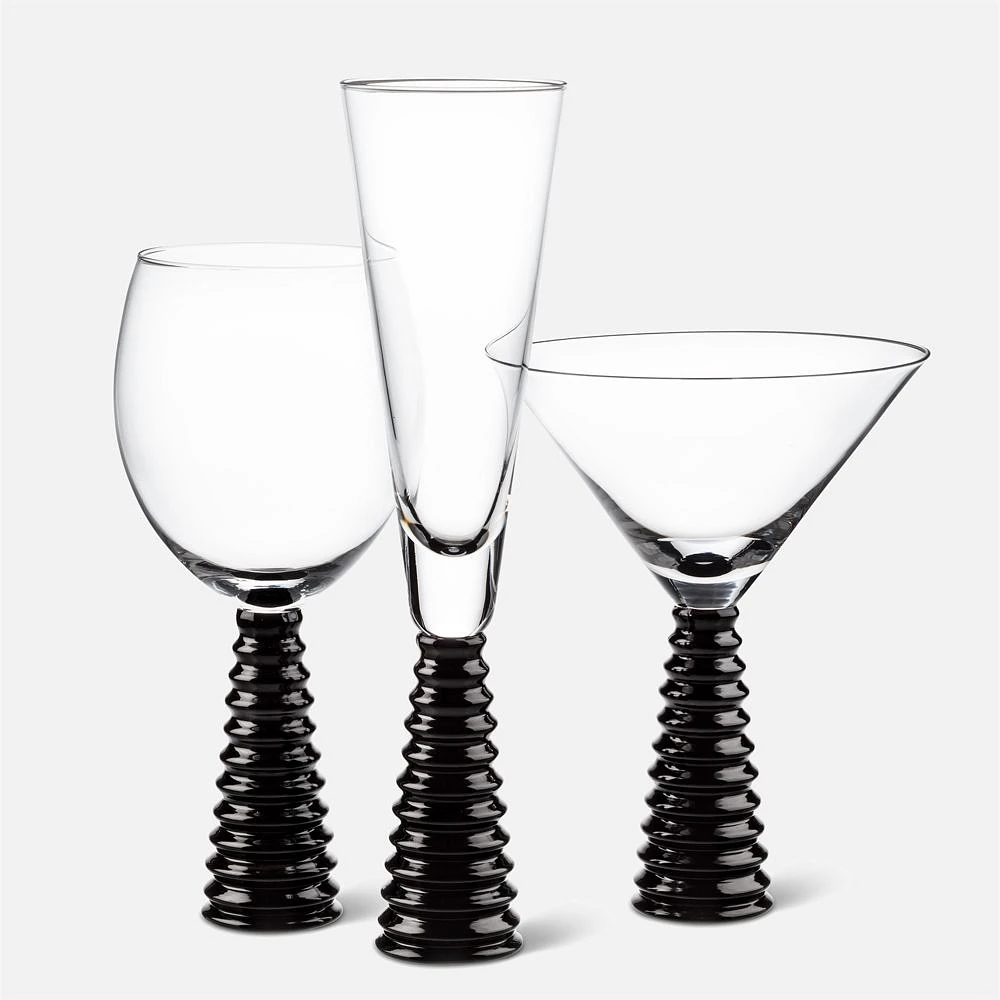 Stack Base Blk Martini Glass 8oz - Black