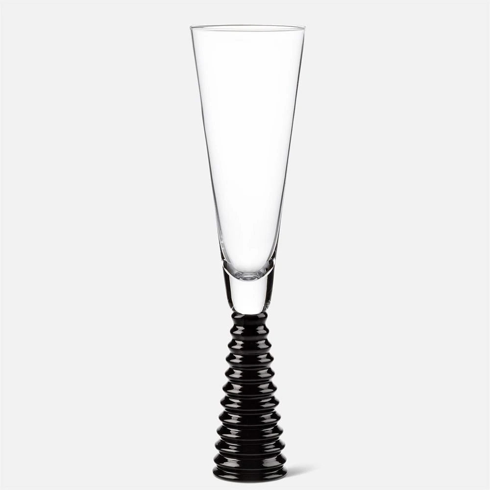 Stack Base Champagne Flute - Black - 6 oz