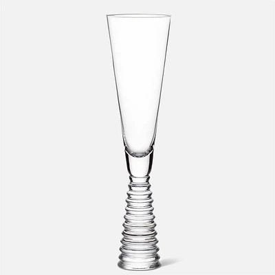 Stack Base Champagne Flute - Clear -6 oz